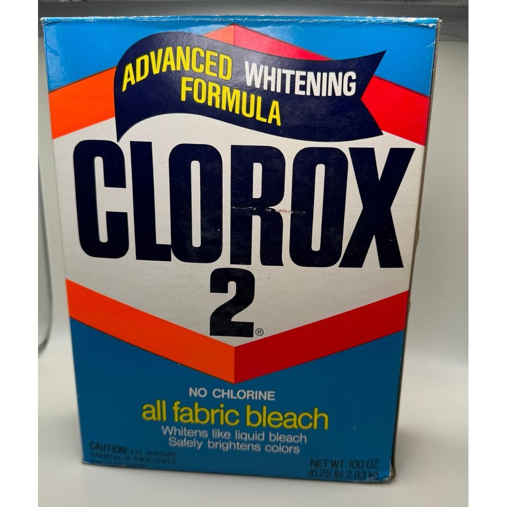 Vintage Clorox 2 advanced whitening formula 100 oz All fabric bleach. Sealed